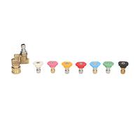 Lot de 7 embouts de buse de nettoyeur haute pression avec connecteur pivotant, raccord rapide 1/4 pouce, 4500PSI 2,5 GPM pour lavage de voiture et nettoyage de jardin