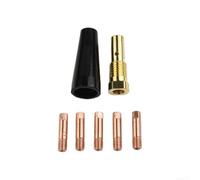 Lot de 7 embouts de buse sans gaz pour soudeur Century FC90 K3493-1 MIG Torch Parts 030 0,8 mm 035 0,8 mm connecteur en laiton 5 pointes conductrices en cuivre 1 couvercle de protection (030 pointe de