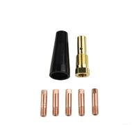 Lot de 7 embouts de buse sans gaz pour soudeur Century FC90 K3493-1 MIG Torch Parts 030 0,8 mm 035 0,8 mm connecteur en laiton 5 pointes conductrices en cuivre 1 couvercle de protection (pointe 035