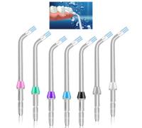 Lot de 7 embouts de rechange pour fil dentaire compatibles avec Waterpik et autres irrigateurs buccaux, embouts de rechange classiques avec plaque pour enlever les poils pour nettoyer les dents et les