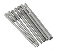 Lot de 7 embouts de tournevis hexagonaux de 100 mm pour perceuse électrique et tournevis, tige hexagonale de 6,35 mm, tailles H2-H8, acier traité thermiquement