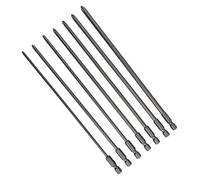 Lot de 7 embouts de tournevis longs de 200 mm avec tige hexagonale PH1 PH2 | Ces embouts de tournevis extra longs de 200 mm en acier disposent d'une tige hexagonale de 6,35 mm pour une fixation sûre