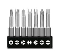 Lot de 7 embouts de tournevis moulés 50 mm, embouts de tournevis en U, croix intérieure triangulaire en Y, pour la réparation d'appareils ménagers, acier au chrome vanadium