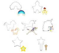 Lot de 7 emporte-pièces en acier inoxydable - Motif licorne et étoile - En forme de tête de cheval - Arc-en-ciel - Cadeau pour enfants