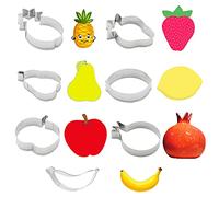 Lot de 7 emporte-pièces en acier inoxydable pour biscuits en forme de pomme, fraise, banane, citron, grenade, poire, ananas