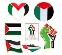 Lot de 7 épingles Palestine 7 styles en alliage robuste pour soutenir les voyages internationaux pour chapeaux vêtements sacs à dos