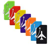 Lot de 7 étiquettes de bagage en silicone pour valises avec carte d'identité, approuvées par la TSA, protection de la vie privée (multicolore)