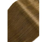 Lot de 7 extensions à clip, en cheveux humains Remy - Marron foncé à châtain - 120 g