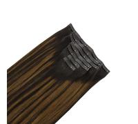 Lot de 7 extensions de cheveux à clips invisibles, en cheveux humains Remy PU, for femmes, avec 16 clips.(2-6-2,22inch 150g)