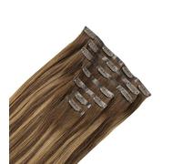 Lot de 7 extensions de cheveux à clips invisibles, en cheveux humains Remy PU, for femmes, avec 16 clips.(4-27-4,22inch 150g)