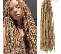 Lot de 7 extensions de cheveux synthétiques pré-bouclés pré-bouclés pour femme avec dreadlocks papillon 70 mèches 91,4 cm