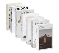 Lot de 7 Faux Livres Décoratifs Modernes - Livre Factice Empilable, Simulation de Faux Livre Pliable, Accessoire Déco Élégant pour Salon, Table Basse, Étagère, Bureau - sans Pages