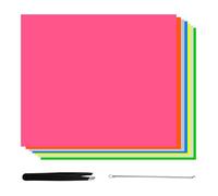Lot de 7 feuilles de vinyle de transfert thermique multicolores 30,4 x 25,4 cm phosphorescent, lot de vinyle thermocollant, film de transfert avec pince à épiler, tire-comédons, dos en vinyle HTV pour