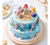 Lot de 7 figurines sirène Cosiesnid, décoration maritime colorée, figurines d'aquarium et décoration de gâteau sirène pour gâteaux, diorames sous-marins et décoration de table maritime