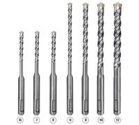 Lot De 7 Foret Beton Sds, Forets à Béton De Fabrication, Sds Plus Foret Pour Perforateur, Sds Plus Set De Forets, 6mm-12mm, Pour Carreaux De Céramique Et Maçonnerie En Béton