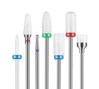 Lot de 7 forets à ongles, 3/32 embout ponceuse ongles ceramique diamantés professionnels pour enlever le gel, l'acrylique, les forets à cuticules pour manucure et pédicure, usage domestique en salon