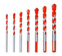 Lot de 7 forets en carbure de tungstène pour métal, acier, brique, verre, bois, plastique, 3-12 mm, forets multimatériaux pour maçonnerie, pointe en carbure de tungstène avec boîtier de