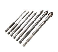 Lot de 7 forets excentriques en alliage d'acier, design triangulaire à quatre cannelures, pour le verre, le carrelage, le granit, le béton, les pointes en carbure durable