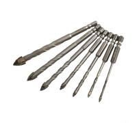 Lot de 7 forets pour percer des carreaux de verre et percer des surfaces dures avec design triangulaire excentrique pour réduire le glissement et créer des trous précis