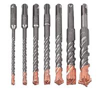 Lot de 7 forets pour perceuse une percussion SDS Plus, (4 rainures) pour maçonnerie et granit dans les blocs de béton