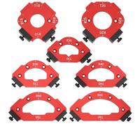 Lot de 7 Gabarit Defonceuse a Bois D'angle avec Clip Amovible en Alliage D'aluminium pour Le Travail Du Bois Outil Auxiliaire de Coupe à L'arc R10 R15 R20 R25 R30 R35 R40 R50 R60