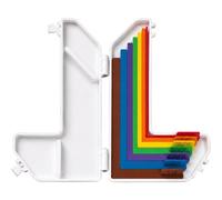 Lot de 7 guides d'alignement en papier avec étui de rangement, intercalaires de précision pour la fabrication de cartes et le scrapbooking, outils à code couleur avec onglets de taille, incréments de