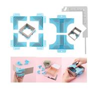 Lot de 7 guides d'angle de cartonnage avec outil de couverture en métal, assemblage d'angle/séparateur (3 mm, 2 mm, 1,5 mm, 1 mm) de large, pour couvertures de livres, boîtes en panneaux d'aggloméré,