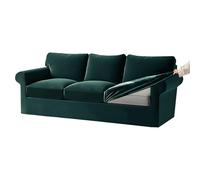 Lot de 7 housses de canapé 3 places en velours extensible avec bandes élastiques pour coussins d'assise et de dossier Vert olive Taille L pour canapés 3 places