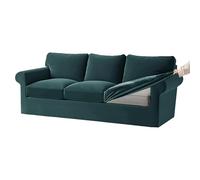 Lot de 7 housses de canapé en velours extensible avec bande élastique - Grands coussins de siège et dossiers séparés pour 1, 2, 3, 4 places - Vert
