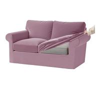 Lot de 7 housses de canapé en velours extensible pour canapé 3 places avec bande élastique - Housses de coussin de siège et de dossier séparées (rose, taille TG, 2 pièces)