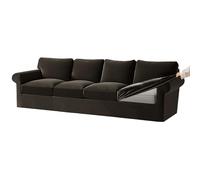 Lot de 7 housses de canapé en velours extensible pour canapé 3 places avec bande élastique - Protection séparée des coussins de siège et de dossier (gris foncé, taille L, 4 places)