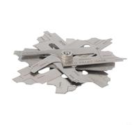 Lot de 7 jauges d'inspection de filets de soudure avec règle de type came, outil de mesure de soudure en métal durable pour une évaluation précise des coutures de filet, finition argentée