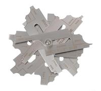 Lot de 7 jauges d'inspection de soudure de filets - Règle en acier inoxydable - 3,2 à 25,4 mm - Outil de mesure de couture métrique - Kit de test de soudure précis - Argent pour professionnels du