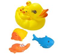 Lot de 7 jouets de piscine, jouets de bain, petit canard jaune, jouets de bain, jouets de poisson, jouets de bain pour garçons et filles, jouets de bain crabe