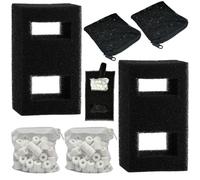Lot de 7 kits de filtres pour aquarium, compatibles avec les aquariums Fluval Flex 15G (57 litres), comprend 2 recharges de filtre à charbon, 2 inserts de filtre en mousse noire, 2 anneaux en