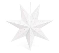 Lot de 7 lanternes en papier à suspendre en forme d'étoiles pointues - Décoration de Noël pour Noël, mariage, anniversaire