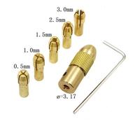 Lot De 7 Mandrins De Perceuse À Pince En Laiton De 2,0/2,35/3,17 Mm, Compatibles Avec Les Mini-mandrins De Perceuse Dremel For Moteur Électrique, Adaptateur De Mandrin De Perceuse(3.17mm 7pcs)