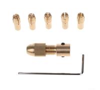 Lot de 7 mandrins de perceuse électrique avec pinces en cuivre, accessoires d'arbre de moteur de 2 mm pour mini perceuse manuelle, embouts de serrage de fixation de 0,5 à 3 mm