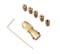 Lot de 7 mandrins en laiton avec pinces de serrage 0,5 mm, 1,0 mm, 1,5 mm, 2,5 mm, 3 mm, plus poignée pour mini perceuse électrique à main pour percer des trous dans le carton et bois tendre plaque