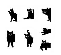 Lot de 7 marque-pages magnétiques en forme de chat noir mignon, clips solides pour étudiants - Adorables marque-pages pour livres, cahiers, planificateurs, idée cadeau amusante (B)