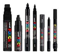 Posca Lot de 7 marqueurs – Noir G (PC-17K, PC-8K, PC-5M, PC-3M, PC-1M, PC-1MR, PCF-350)