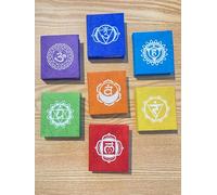 Lot de 7 mini carnets de notes tibétains faits à la main en papier Lokta arc-en-ciel Chakra