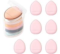 Lot de 7 mini éponges de maquillage roses pour le corps - Pour fond de teint - Anti-cernes - Pour maquillage humide et sec - Outils de maquillage pour le visage