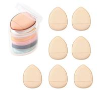 Lot de 7 mini houppettes de maquillage triangulaires pour fond de teint, crème de réparation, mélangeurs et éponges de maquillage (beige)