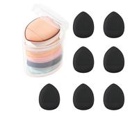 Lot de 7 mini houppettes de maquillage triangulaires pour fond de teint, crème de réparation, mélangeurs et éponges de maquillage (noir)