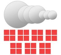Lot de 7 miroirs muraux ronds en verre de 7 à 21 cm de diamètre, 28 autocollants muraux pour miroir de salle de bain, chambre à coucher, couloir et salon