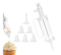 Lot de 7 moules à biscuits pour décoration de cupcake - Kit complet avec kit de pâtisserie pour haricots solubles, décorative, fleurs pressées, kit de glaçage