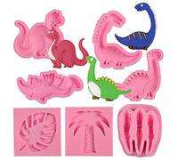 Lot de 7 moules en silicone en forme de griffes de dinosaure pour décoration de gâteaux, décorations de gâteaux sur le thème des dinosaures, décorations de cupcakes, glaçage, argile polymère
