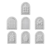 Lot de 7 moules en silicone multifonctionnels pour l'artisanat créatif avec silhouettes décoratives