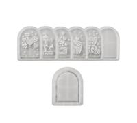Lot de 7 moules en silicone pour silhouettes - Moule de base léger pour l'artisanat avec des matériaux tels que le plâtre en résine et le bricolage au ciment